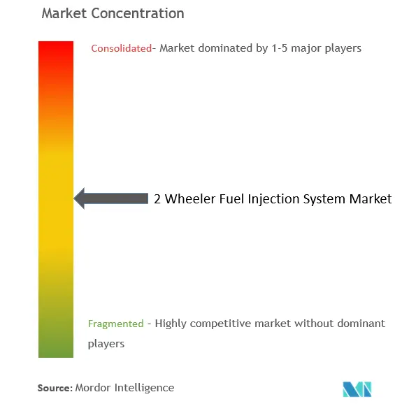 Concentração do mercado de sistemas de injeção de combustível de 2 rodas