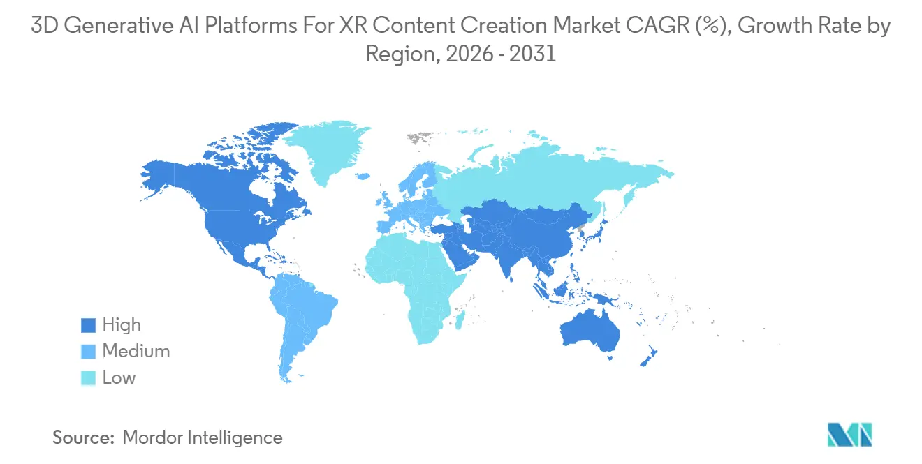 3D Generative AI Platforms For XR Content Creation Market Growth Rate by Region