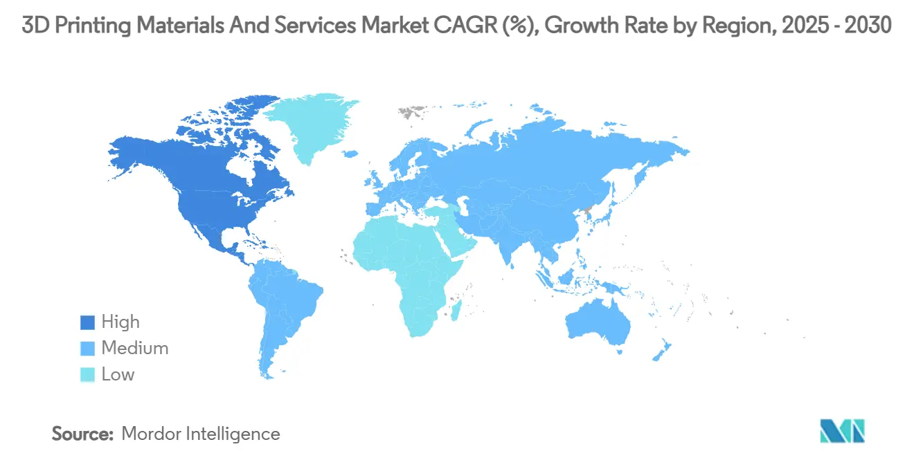 3D Printing Materials And Services Market CAGR (%), Growth Rate by Region