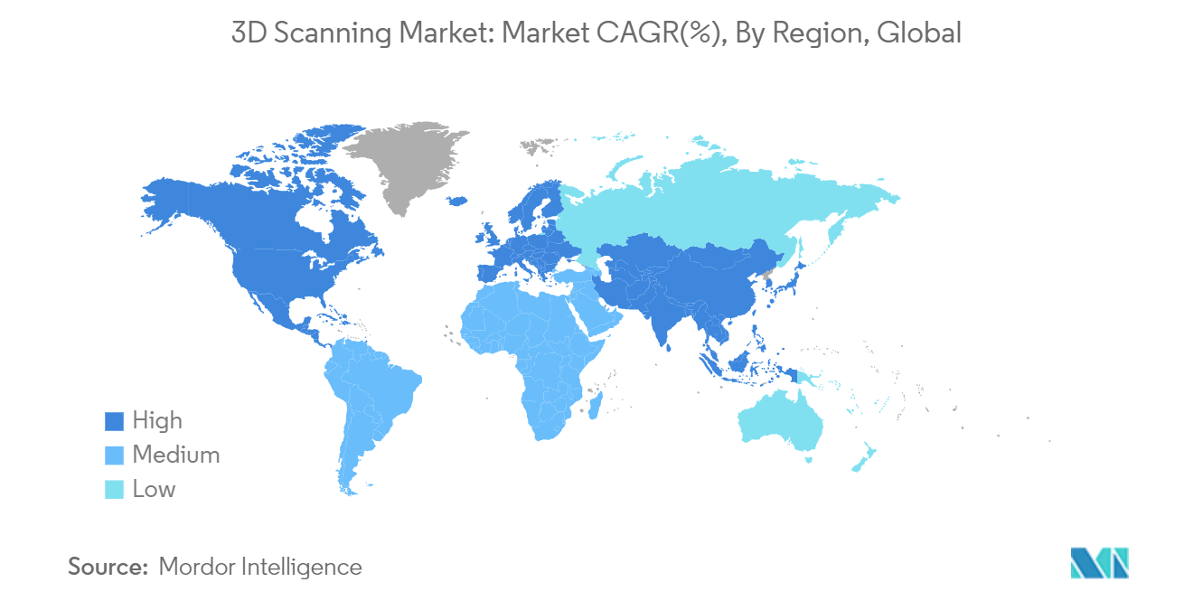 3D Scanning Market- Growth Rate by Geography 