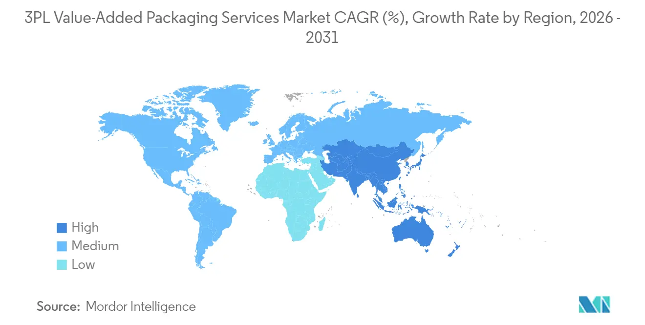 3PL Value-Added Packaging Services Market CAGR (%), Growth Rate by Region
