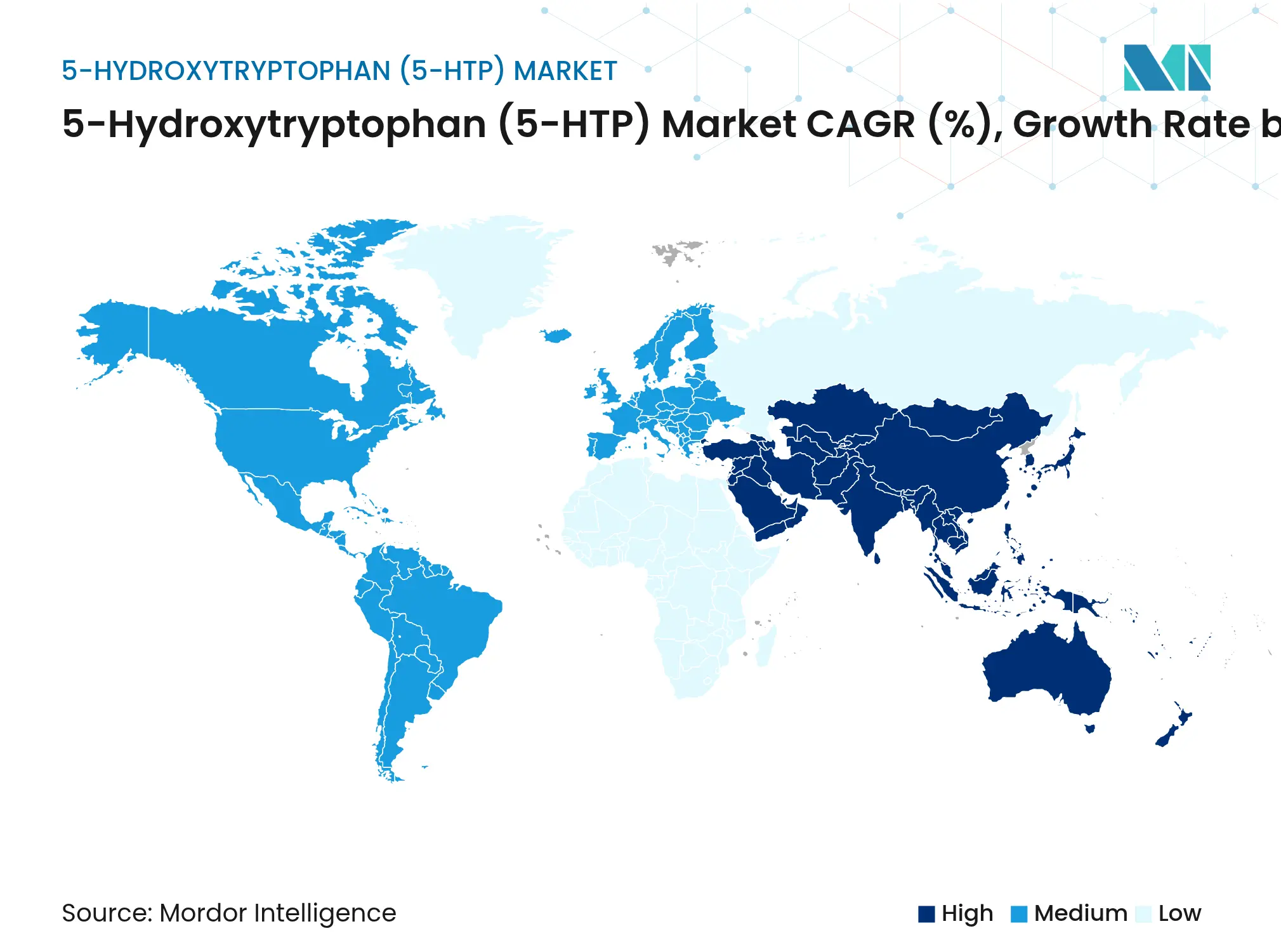 5-Hydroxytryptophan (5-HTP) Market CAGR (%), Growth Rate by Region