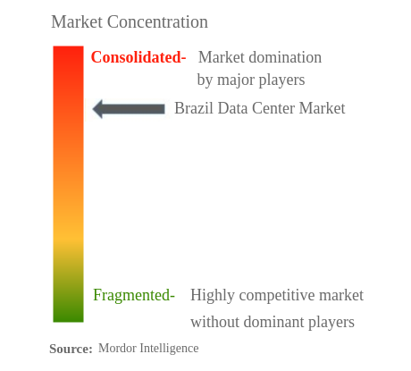 ブラジルのデータセンター市場集中度