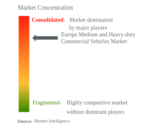 ヨーロッパの中型および大型商用車市場集中度