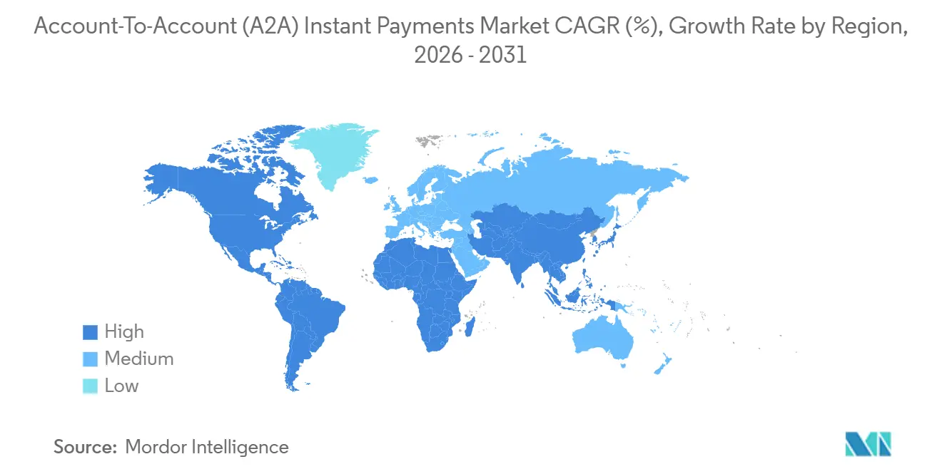 Account-to-Account (A2A) Instant Payments Market Growth Rate by Region