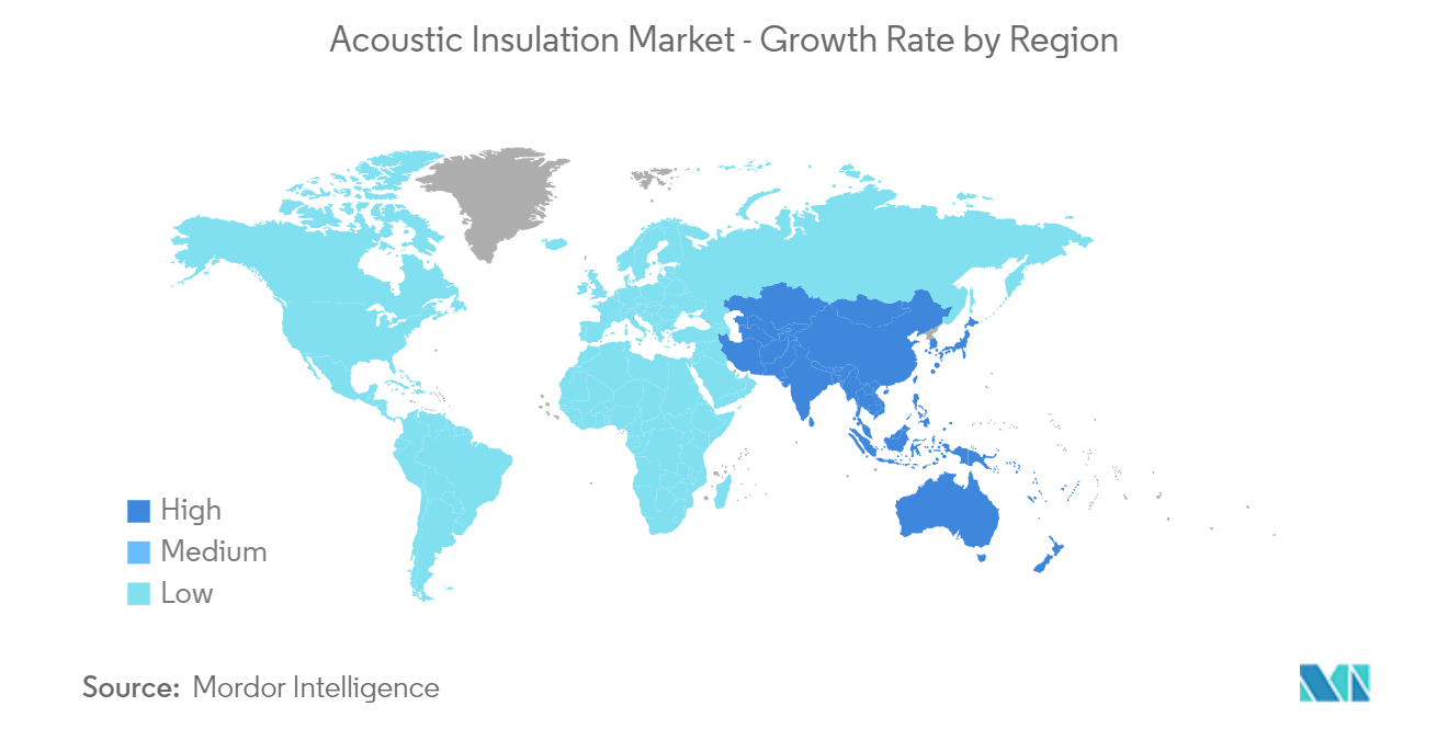 Mercado de Isolamento Acústico – Taxa de Crescimento por Região