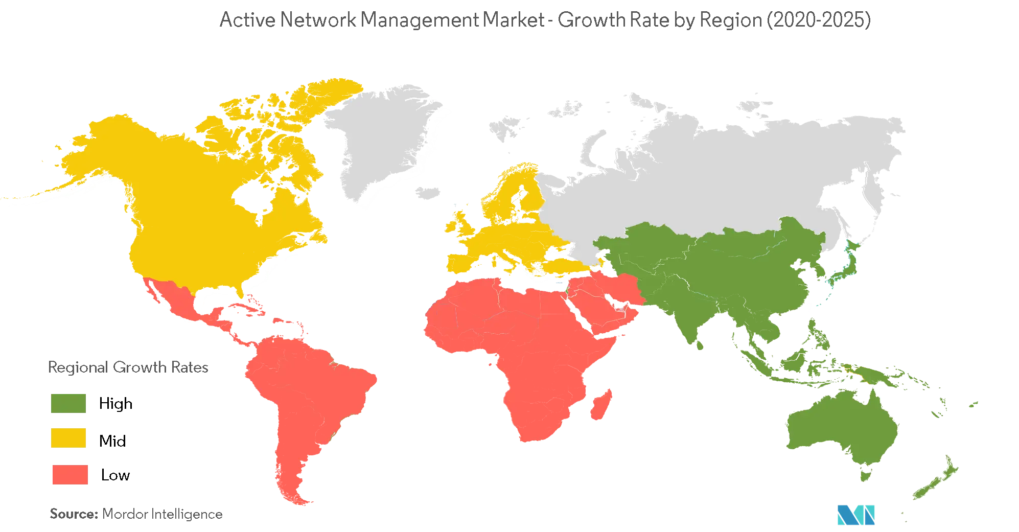 Active Network Management Market- Growth Rate by Region (2020-2025)