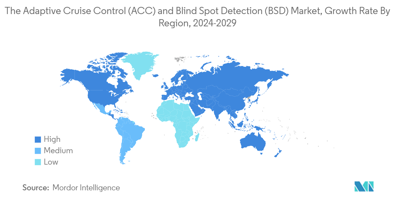 Adaptive Cruise Control (ACC) And Blind Spot Detection (BSD) Market: The Adaptive Cruise Control (ACC) and Blind Spot Detection (BSD) Market, Growth Rate By Region, 2024-2029