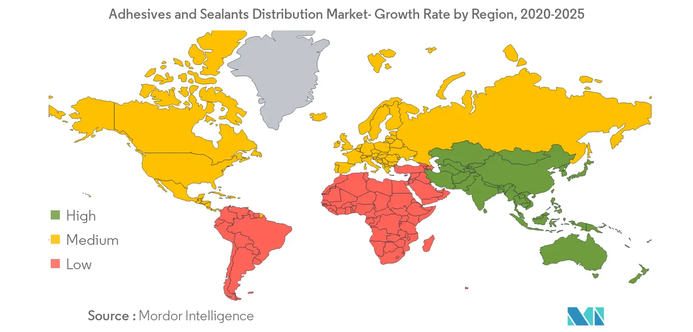 Adhesives and Sealants Distribution Market- Growth Rate by Region, 2020-2025