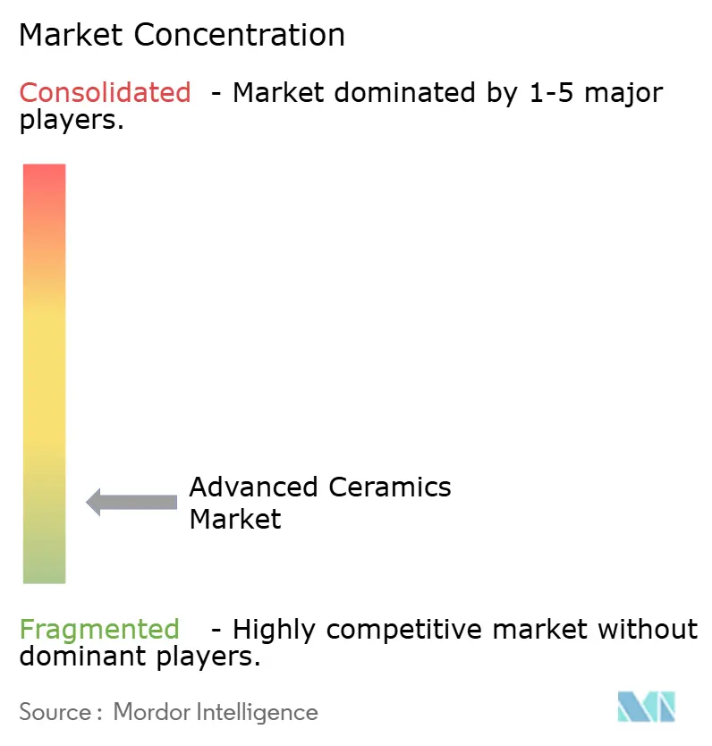 Advanced Ceramics Market - Market Concentration