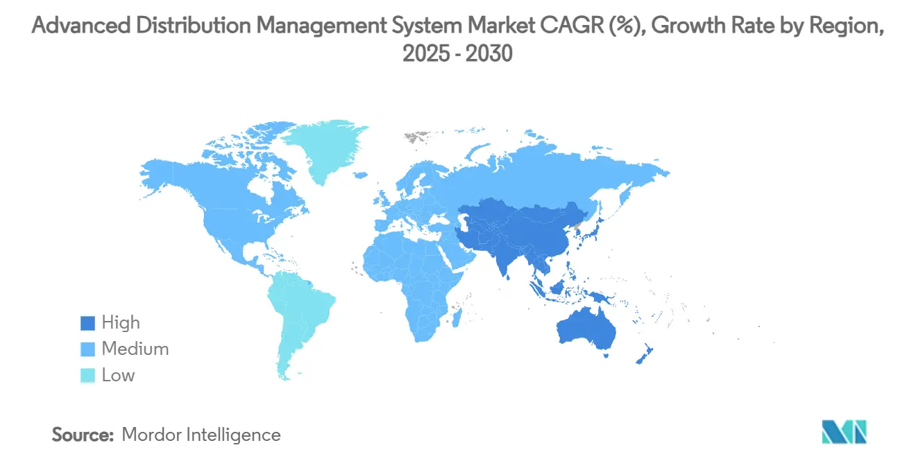 Advanced Distribution Management System Market CAGR (%), Growth Rate by Region