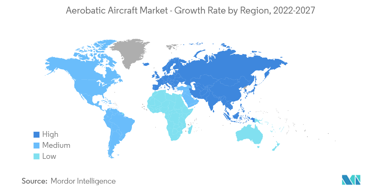 曲技飛行航空機市場 - 地域別成長率、2022-2027年