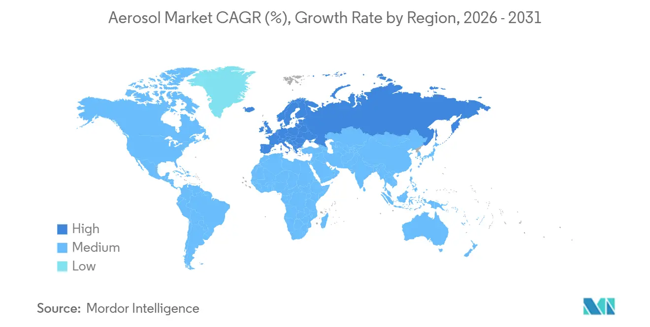 Aerosol Market CAGR (%), Growth Rate by Region