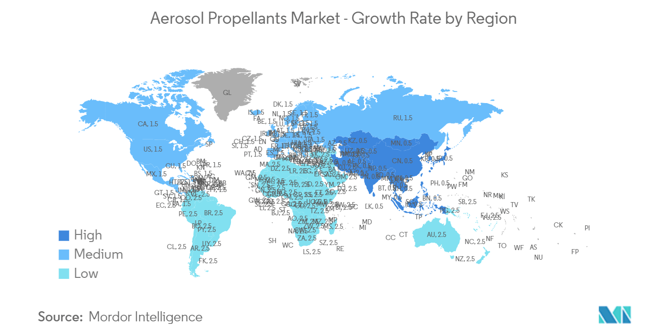 Aerosol Propellants Market - Growth Rate by Region