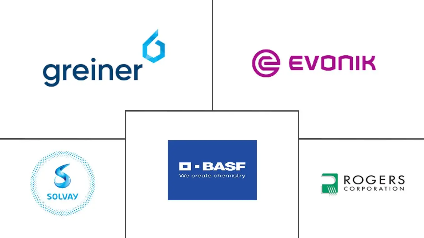 Greiner AG, BASF SE, Evonik Industries, Rogers Corporation, and Solvay