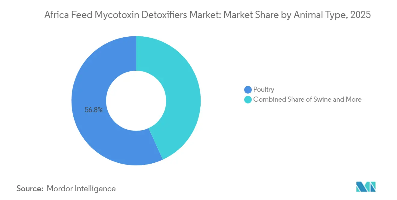 Africa Feed Mycotoxin Detoxifiers Market: Market Share by Animal Type