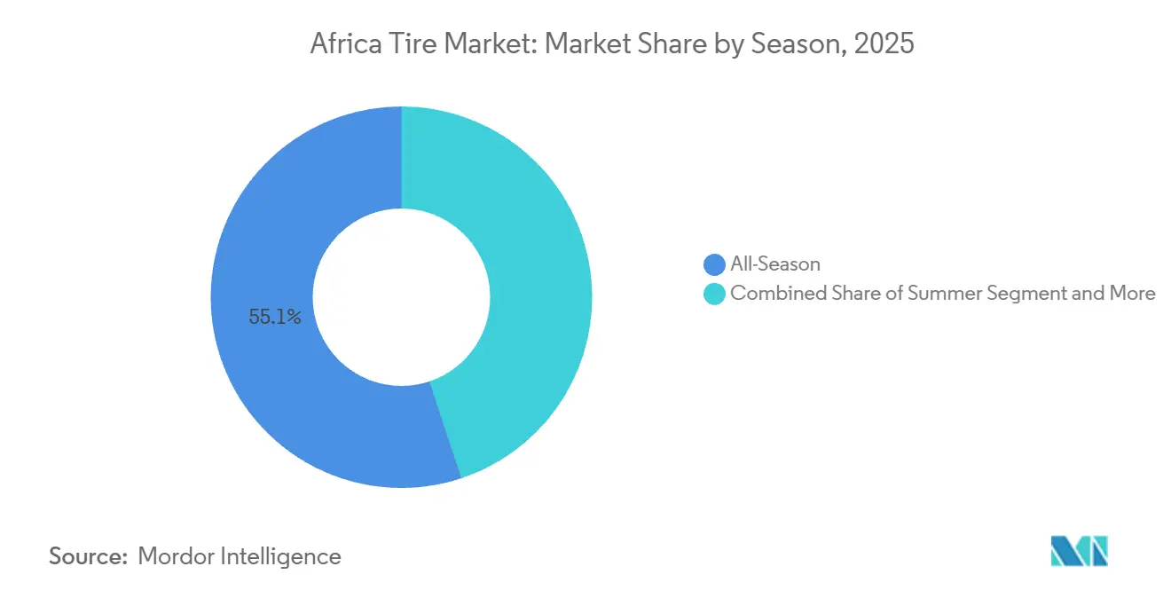 Africa Tire Market Share by Season, 2025