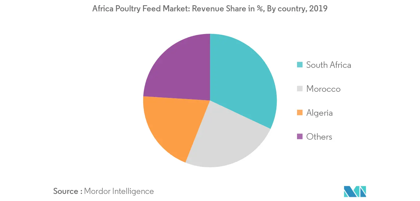 Africa Poultry Feed Market: Revenue Share, By Percentage, By country, 2019