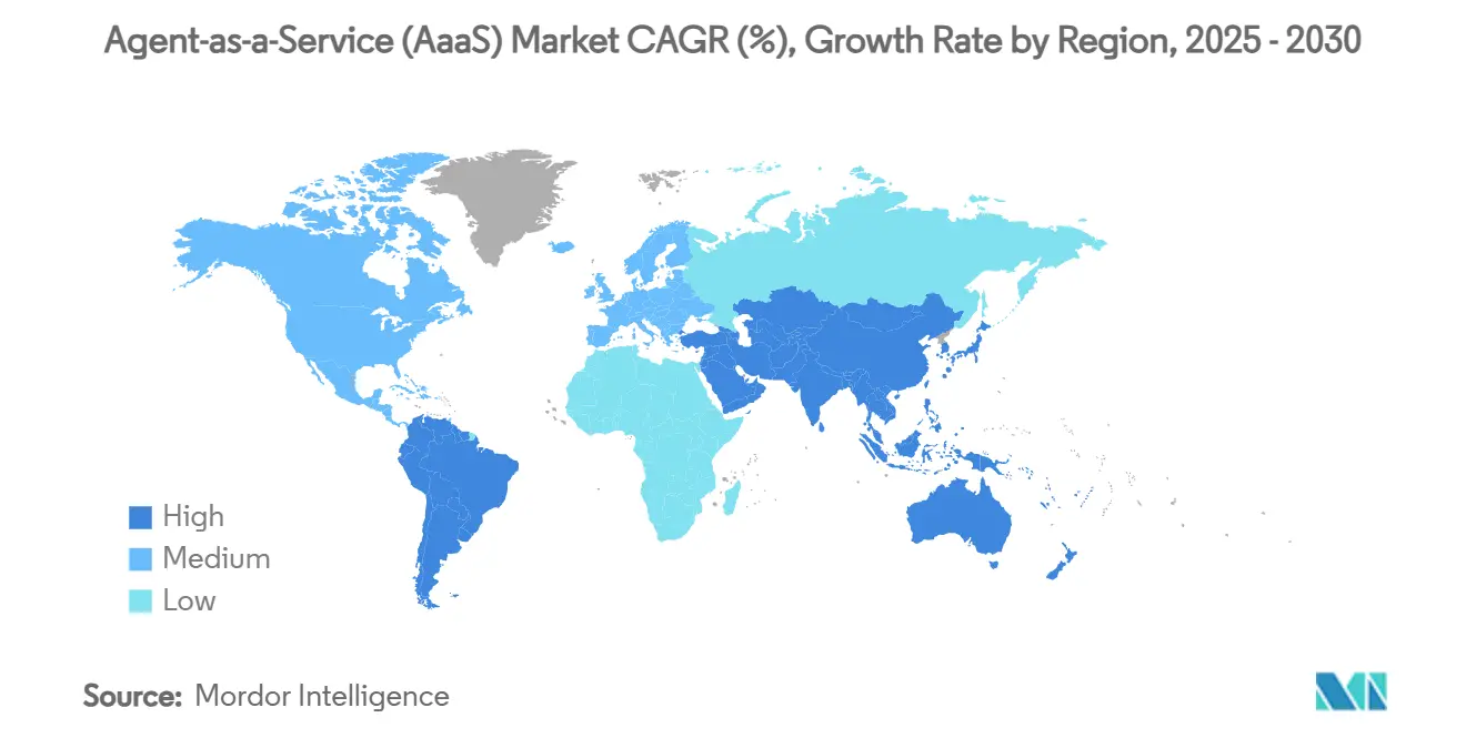 바카라 배팅 법 서비스(AaaS) 시장 CAGR(%), 지역별 성장률