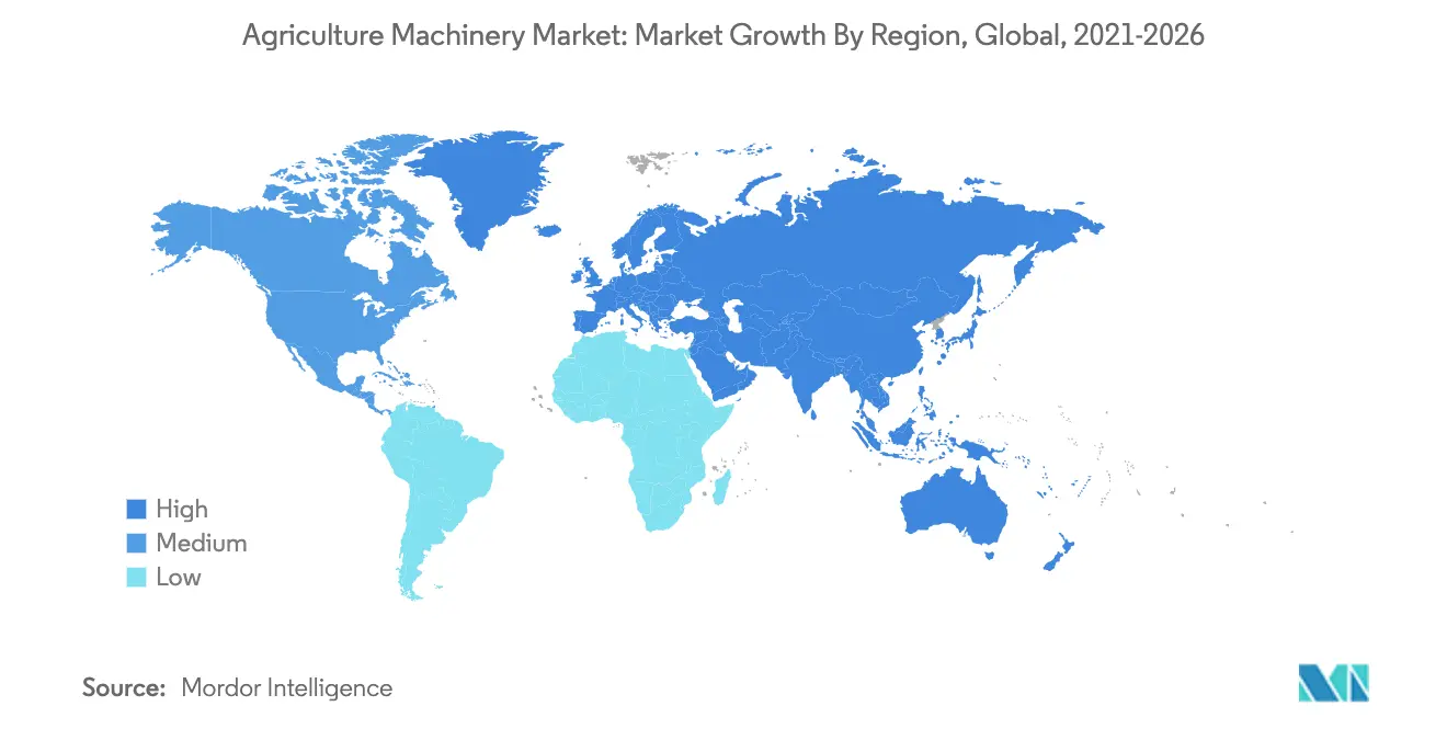 Agricultural machinery market Growth by Region