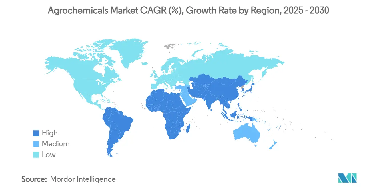 Agrochemicals Market CAGR (%), Growth Rate by Region