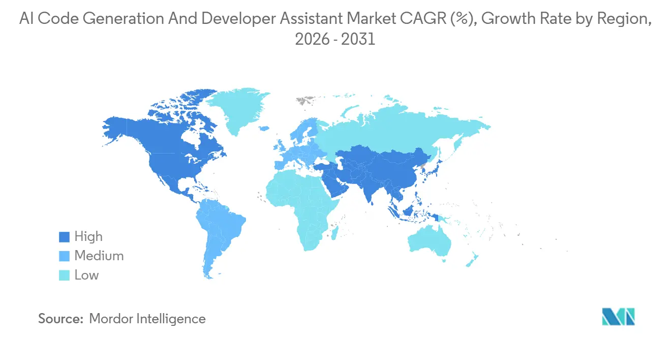 AI Code Generation And Developer Assistant Market CAGR (%), Growth Rate by Region