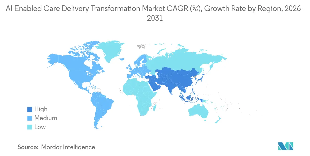 AI Enabled Care Delivery Transformation Market CAGR (%), Growth Rate by Region
