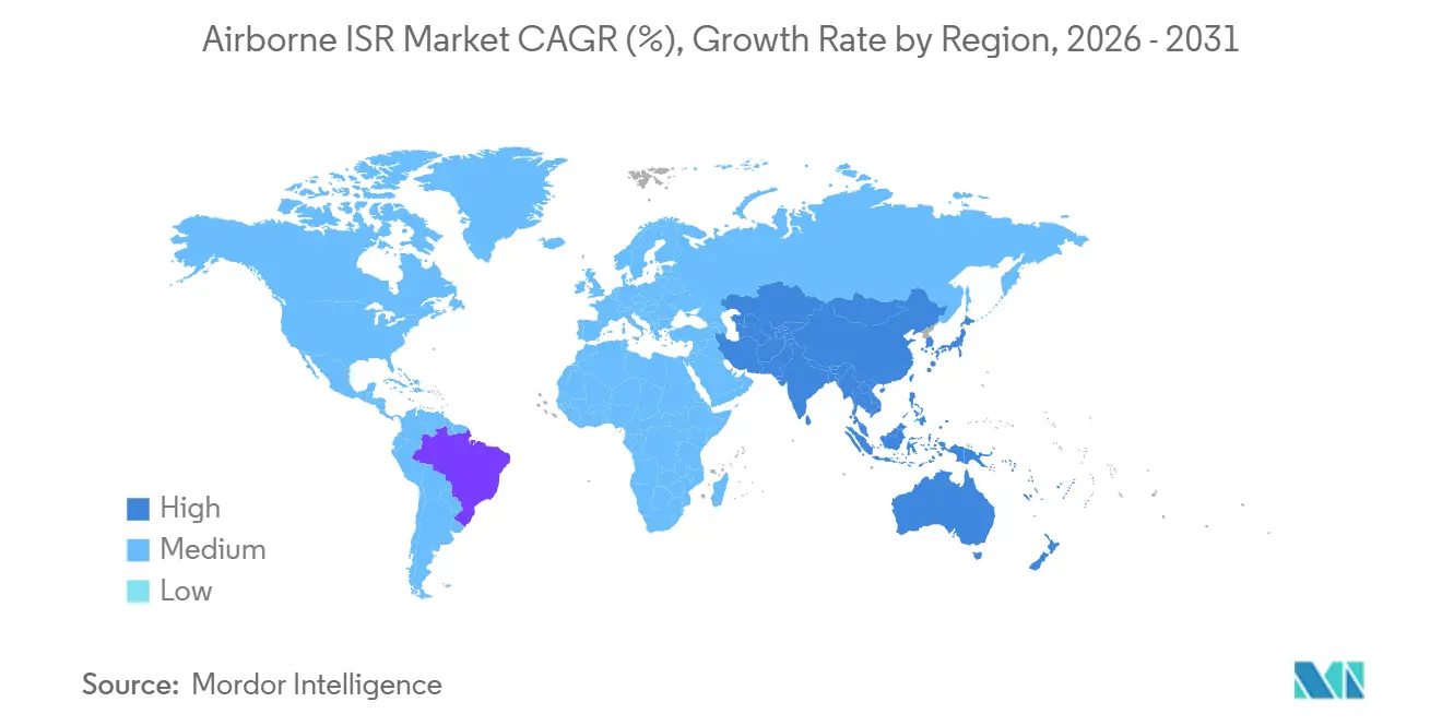 Airborne ISR Market CAGR (%), Growth Rate by Region
