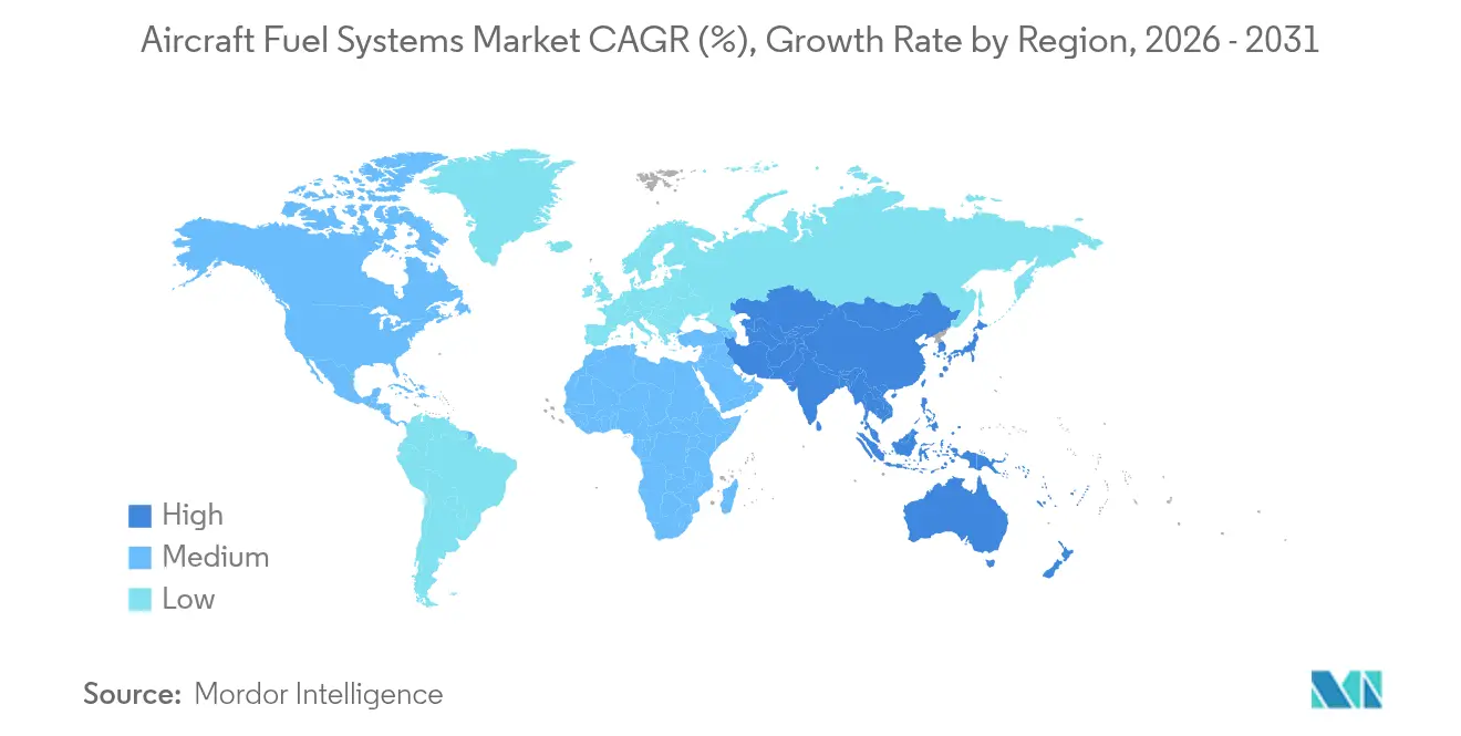 Aircraft Fuel Systems Market CAGR (%), Growth Rate by Region