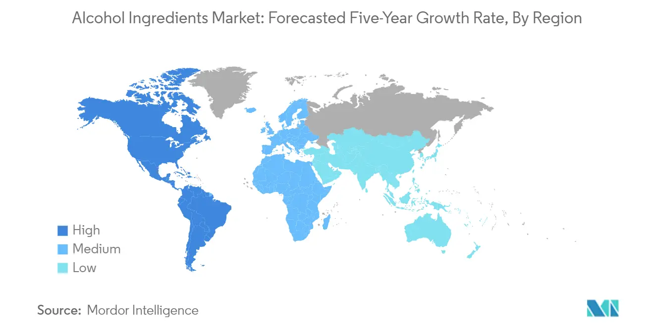 Market Analysis of Alcohol Ingredients Market: Forecasted Growth Rate by Region