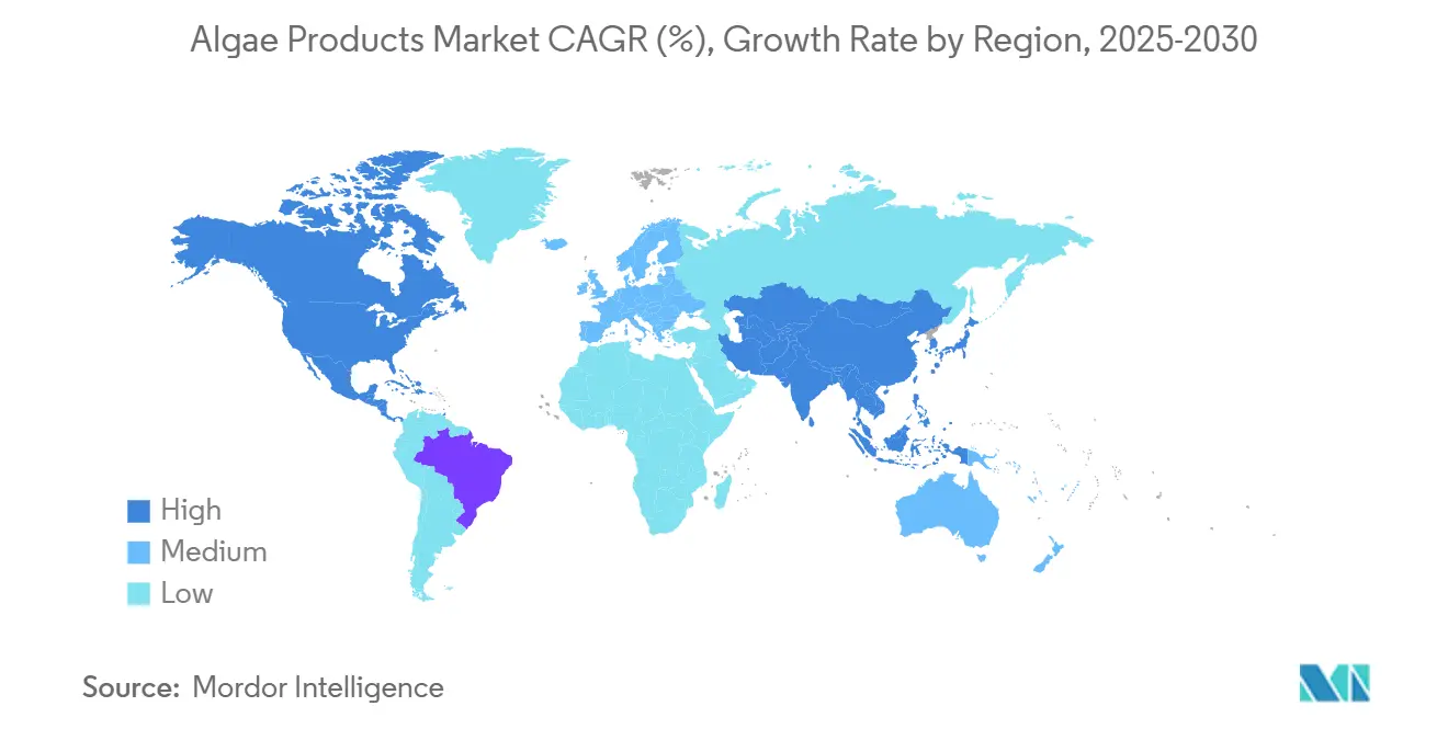 Market Analysis of Algae Products Market: Forecasted Growth Rate by Region