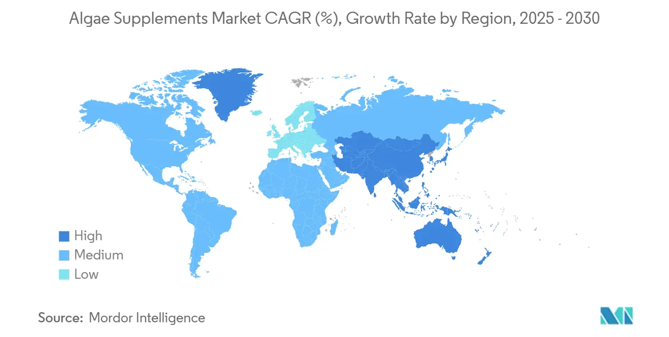 Algae Supplements Market CAGR (%), Growth Rate by Region