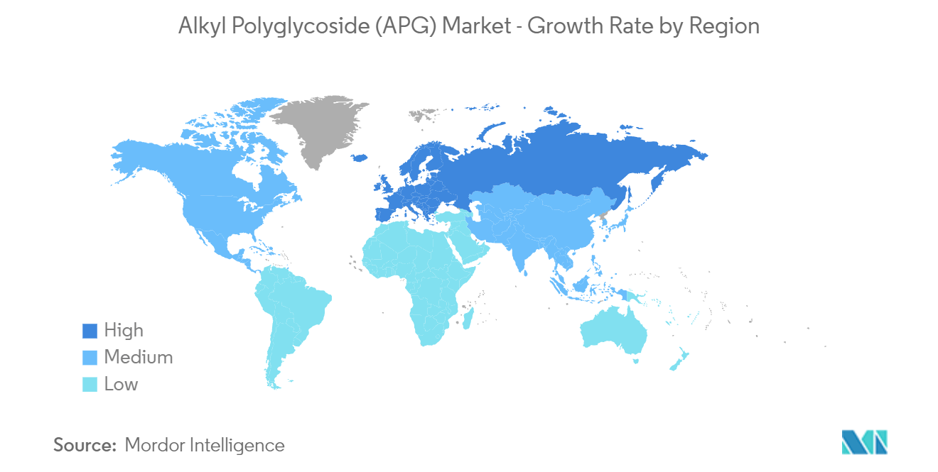 Mercado Alquil poliglicósido (APG) tasa de crecimiento por región
