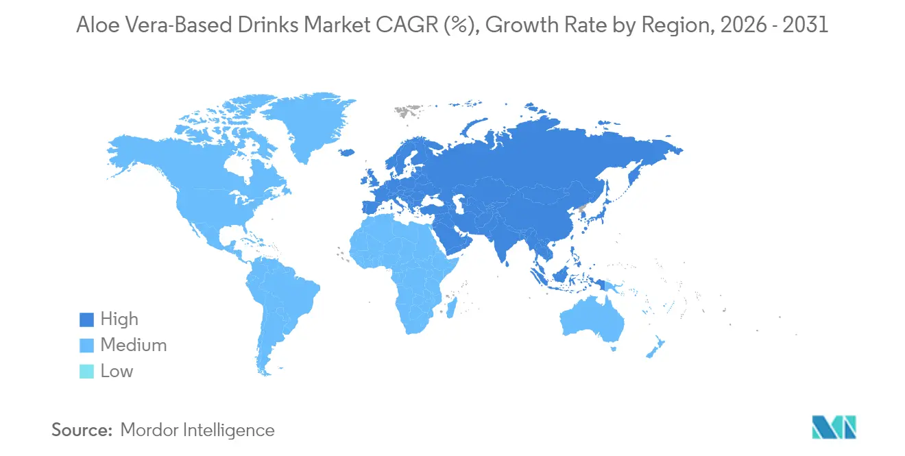 Aloe Vera-Based Drinks Market CAGR (%), Growth Rate by Region
