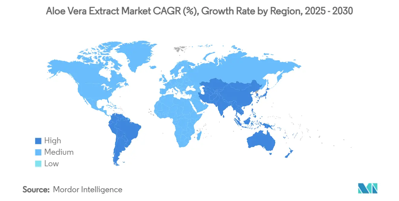 Aloe Vera Extract Market CAGR (%), Growth Rate by Region