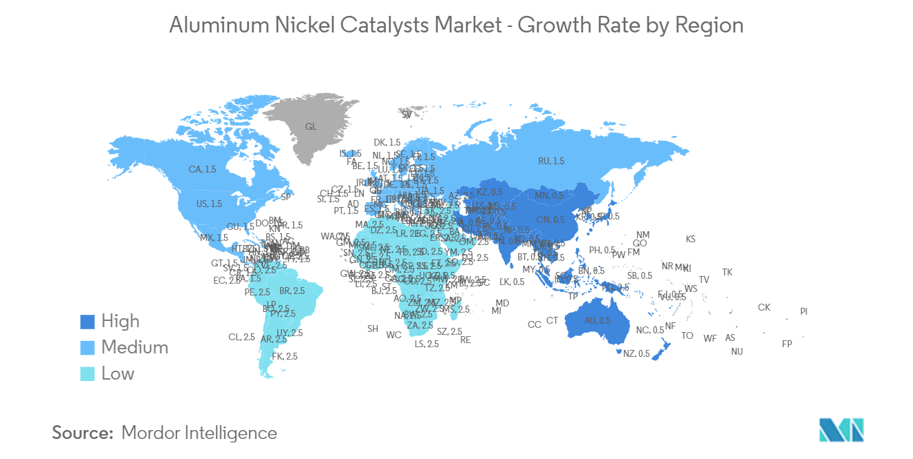 Aluminum Nickel Catalysts Market - Growth Rate by Region