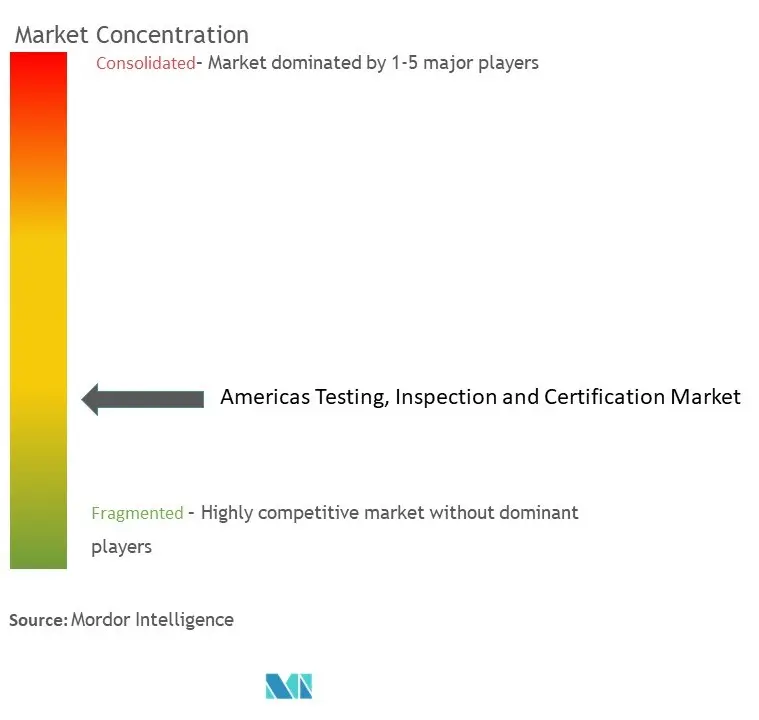 アメリカ大陸の試験、検査、認証市場集中度
