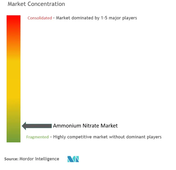 Nitrato de amonioConcentración del Mercado
