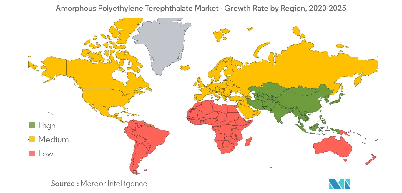 Amorphous Polyethylene Terephthalate Market- Growth Rate by Region, 2020-2025