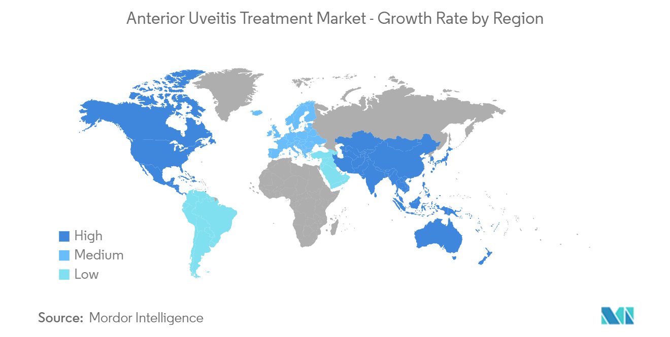 Mercado Tratamiento de la uveítis anterior – Tasa de crecimiento por región