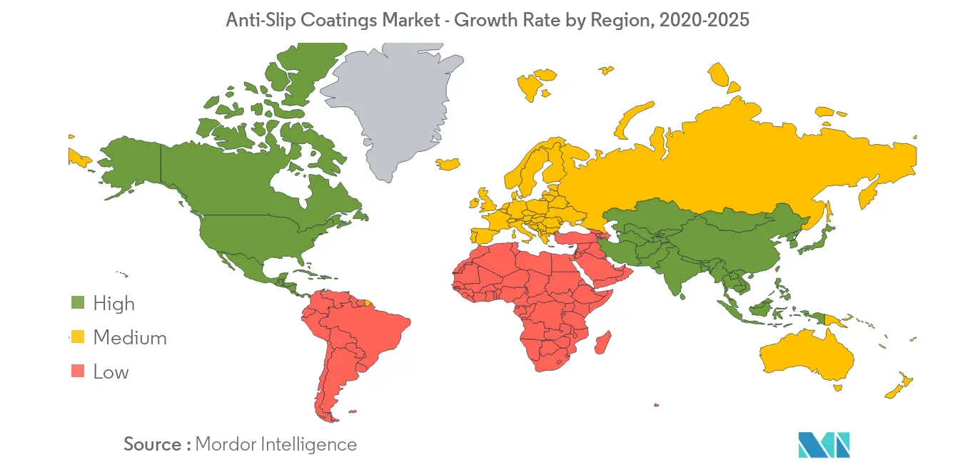 Anti-Slip Coatings Market - Growth Rate By Region, 2020-2025