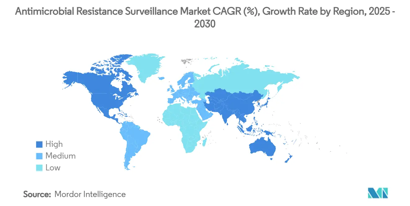 Antimicrobial Resistance Surveillance Market CAGR (%), Growth Rate by Region