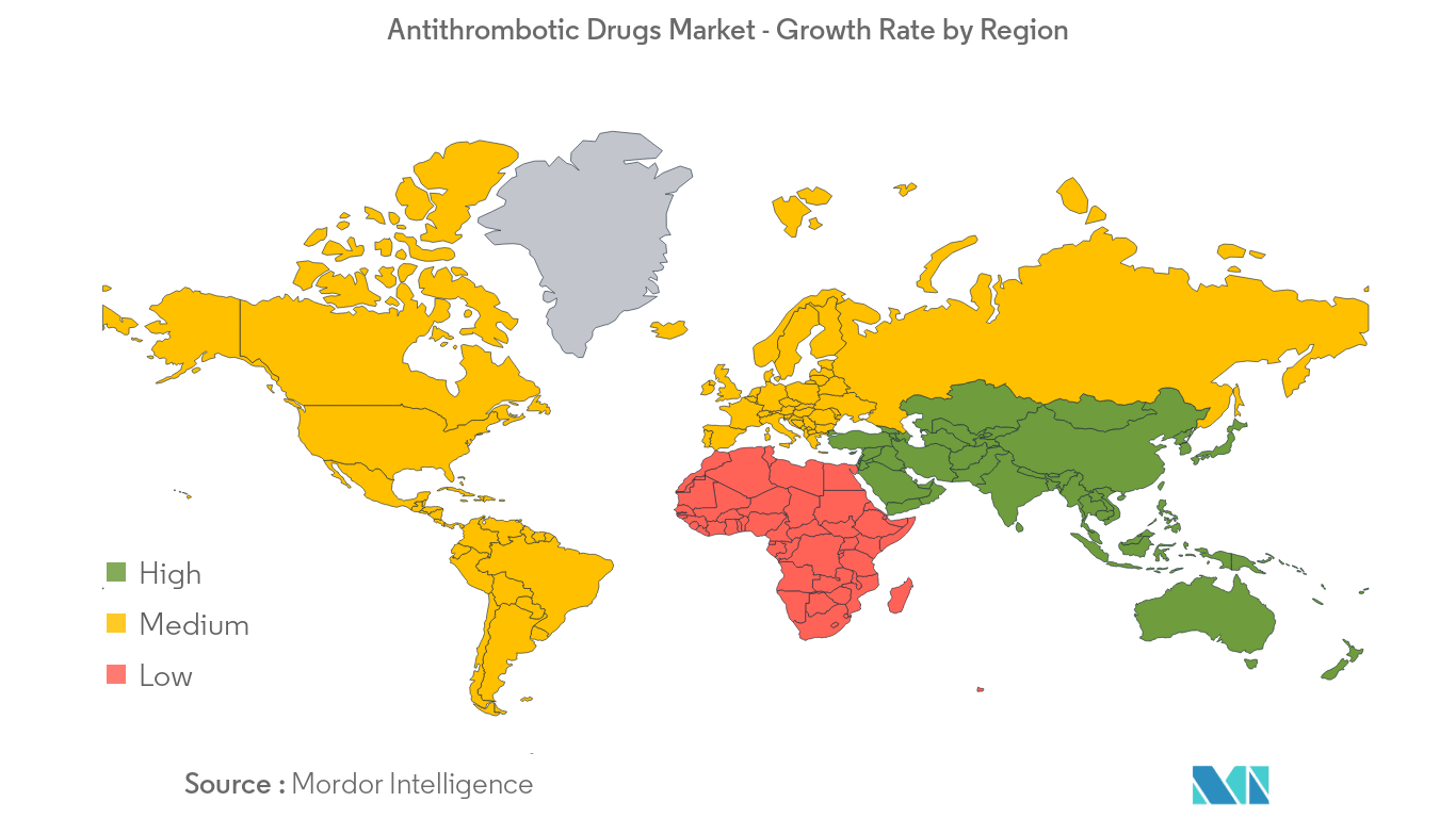 Antithrombotic Drugs Market -  Growth Rate by Region - Image