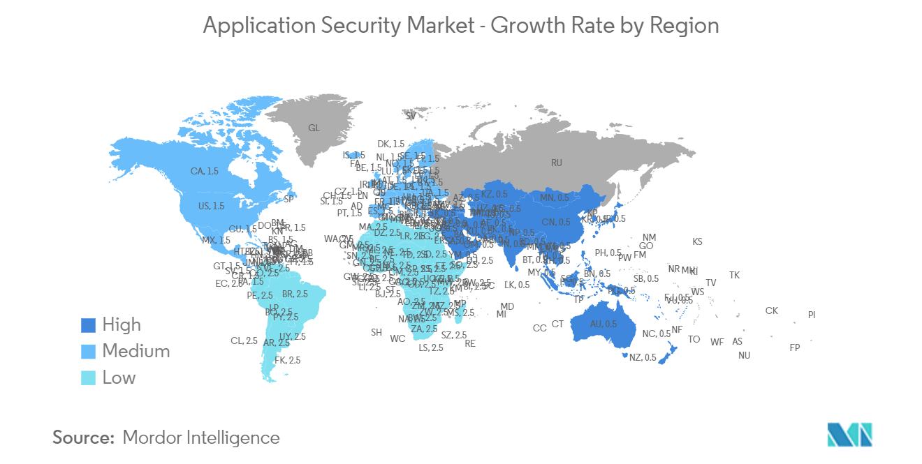 Marché de la sécurité des applications – Taux de croissance par région