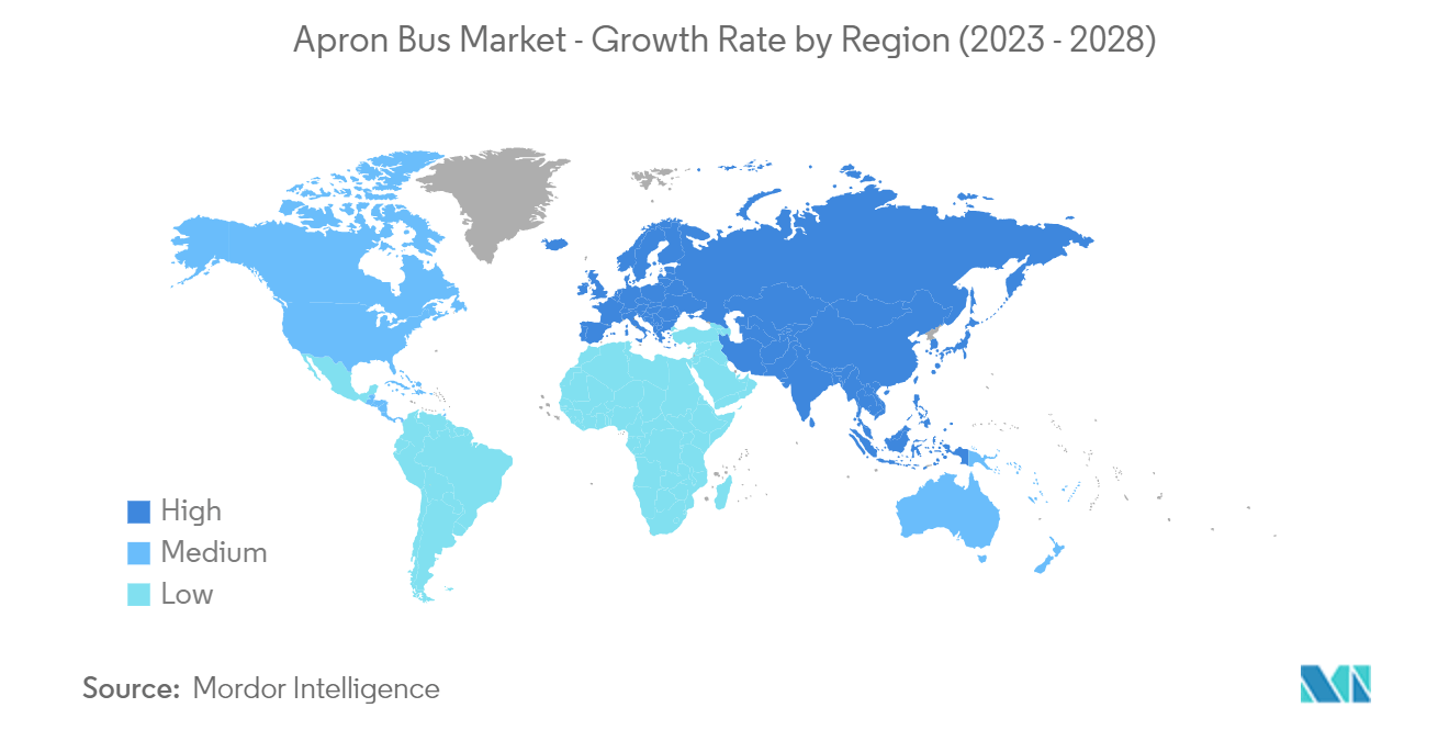 Apron Bus Market - Growth Rate by Region (2023 - 2028)