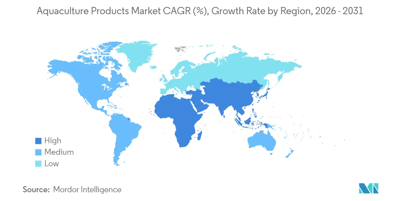 Aquaculture Products Market CAGR (%), Growth Rate by Region