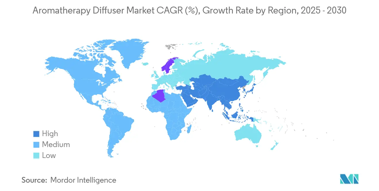 Aromatherapy Diffuser Market CAGR (%), Growth Rate by Region