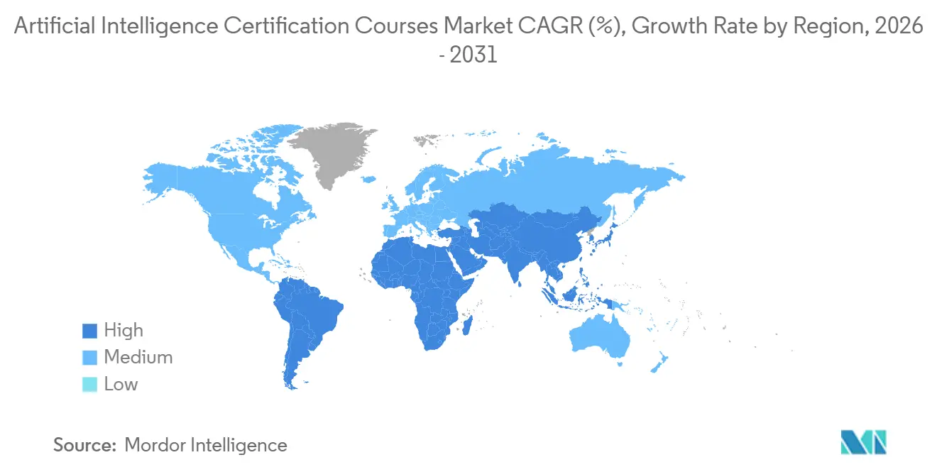 Artificial Intelligence Certification Courses Market Growth Rate by Region