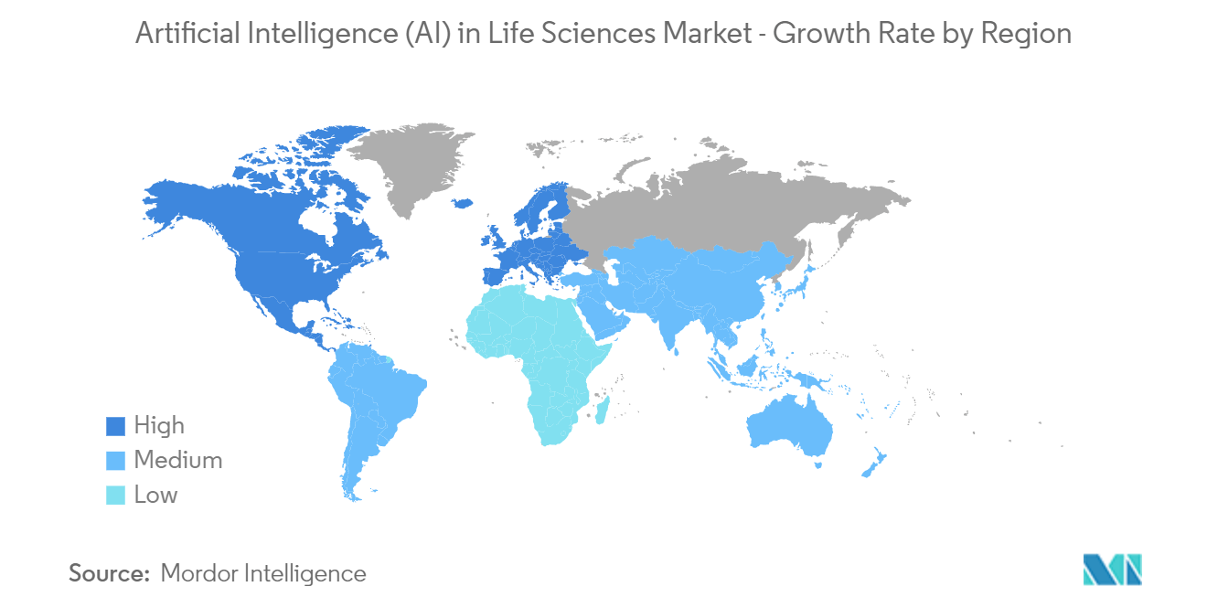 Artificial Intelligence in Life Sciences Market - Growth Rate by Region 