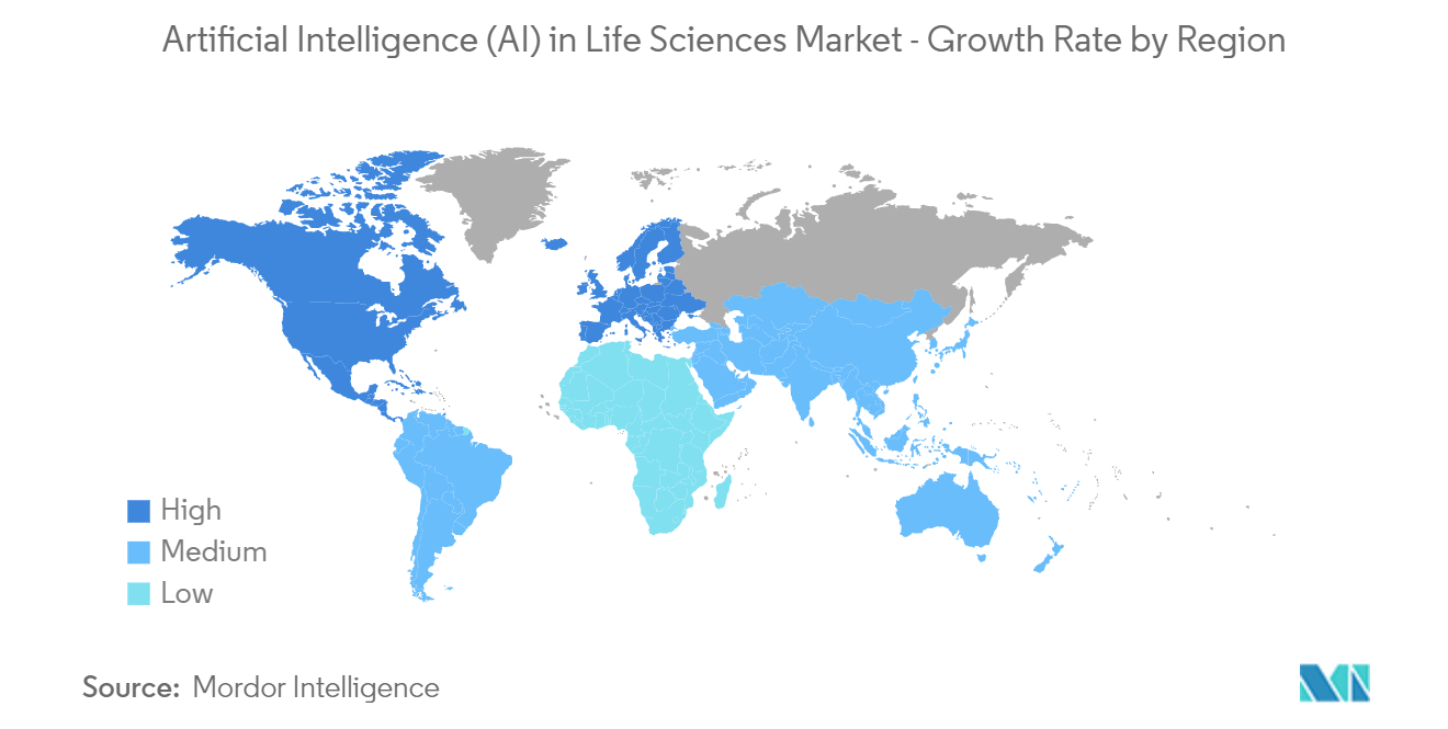 Marché de lintelligence artificielle dans les sciences de la vie – Taux de croissance par région